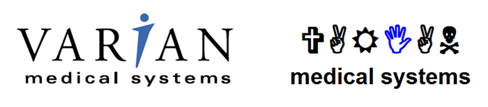 Old and new Varian Logo