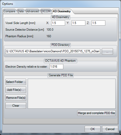 VeriSoft options for 4D dosimetry